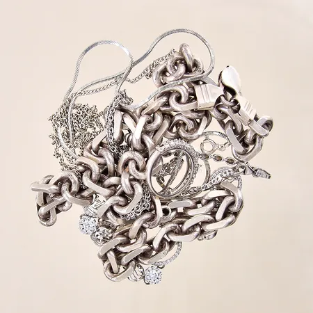 Diverse silversmycken, defekt, silver 925/1000 Vikt: 154,8 g