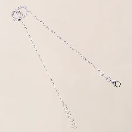 Armband med vita stenar, längd: 17,5-19cm, bredd: 1,7-9mm, GHA, silver 925/1000 Vikt: 2,4 g