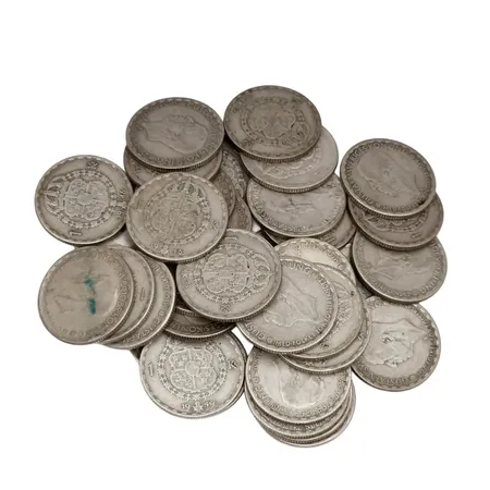 Svenska silvermynt, 1-kronor, 400/1000, bruttovikt 250g, finvikt cirka 100g
