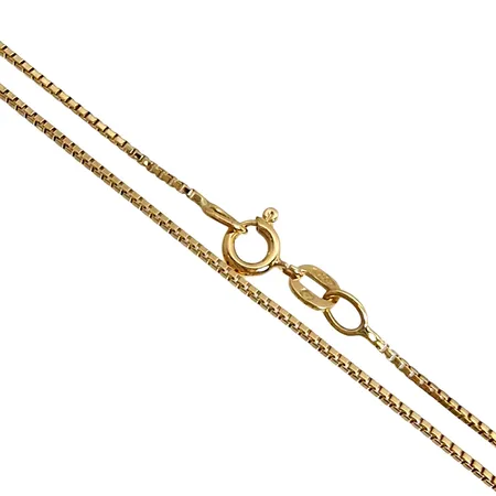 Halskedja Venezia, 18K guld, Balestra Italien, svensk kontrollstämpel, längd 42,5 cm, bredd 1 mm, fint skick Vikt: 3,5 g