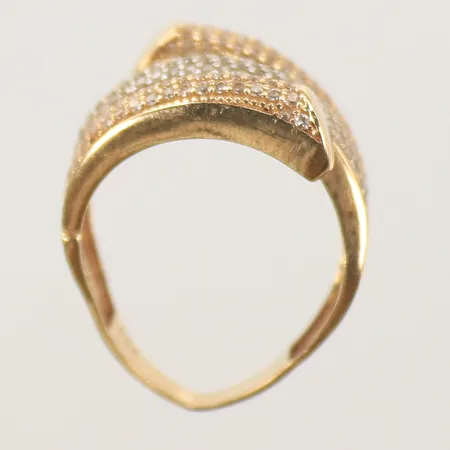 Ring med vita stenar, defekt, saknar stenar, 14K Vikt: 4,8 g