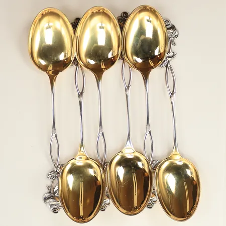 Sex skedar, 16cm, silver, 830/1000 Vikt: 140,1 g