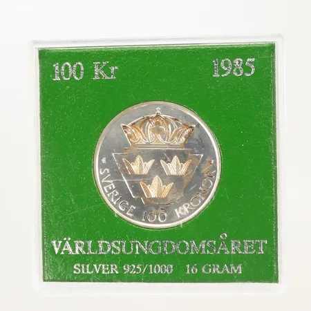 Minnesmynt Världsungdomsåret, 1985, silver, 925/1000 Vikt: 16 g