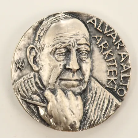 Medalj, Alvar Aalto, Silver 925/1000 Vikt: 126,5 g