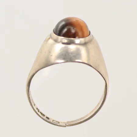 Ring med tigeröga, stl 15¾, defekt, Alton, silver 925/1000, bruttovikt 3,6g Vikt: 3,6 g