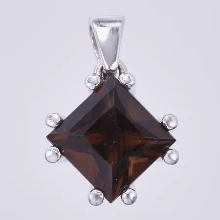 Hänge med sten, ca 10x10mm, silver Vikt: 3,6 g