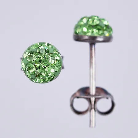 Ett par örhängen med plastmassa & plast, Ø 5mm, 925/1000 silver Vikt: 0,5 g