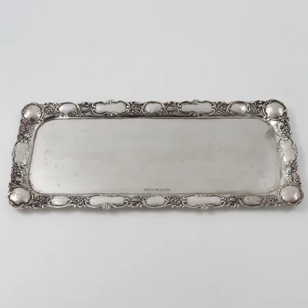 Serveringsbricka,  mått ca 33x14,5 cm, Gewe Silvervarufabriken Ab Malmö 1967 , silver Vikt: 428 g