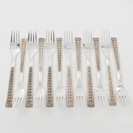 Gafflar 12 st längd ca 19 cm modell Juvel, Norge, silver Vikt: 413,7 g Skickas med postpaket.