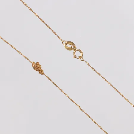 Kedja, Singapore, ca 39,5cm, bredd 0,5mm, knutar, 18K Vikt: 0,8 g