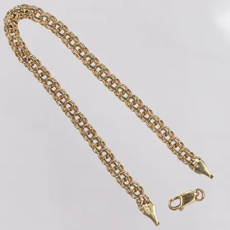 Armband, Bismarck, ca 18,5cm, bredd 5mm, lås defekt, 14K  Vikt: 9,3 g