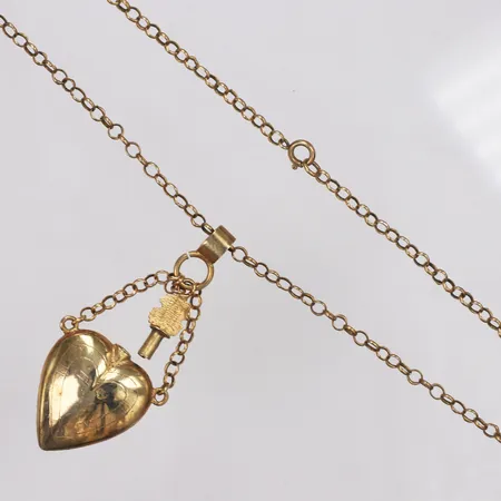 Collier, hjärtformad parfymflaska, 65cm, doublé, silver Vikt: 12,7 g
