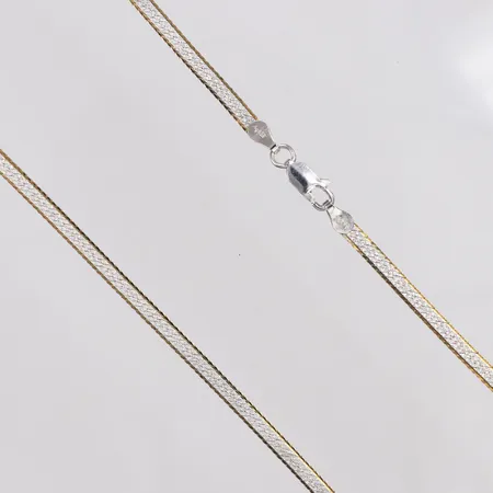Collier, 45cm, bredd 3,3mm, delvis förgyllt, 925/1000 silver Vikt: 7 g