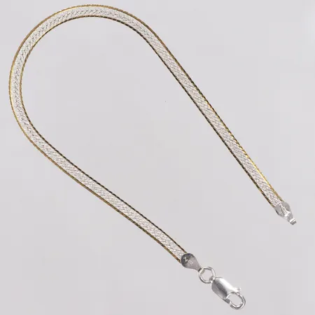 Armband, 19,5cm, bredd 3,3mm, delvis förgyllt, 925/1000 silver Vikt: 3,3 g