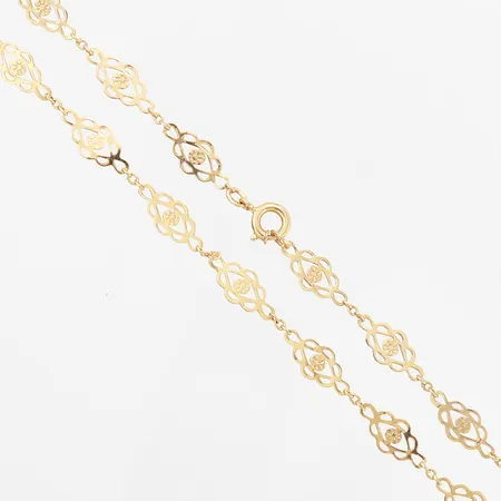 Collier, genombruten dekor 44cm, bredd: 1-6mm, 18K  Vikt: 4,5 g