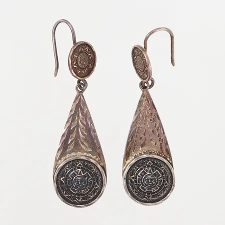 Ett par örhängen, 60x12mm, Mexico, silver 925/1000  Vikt: 14,9 g