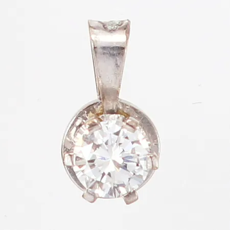 Hänge vitguld med diamant 1x0,40ct, W(H)/VVS, längd: 11mm, 18K Vikt: 1 g