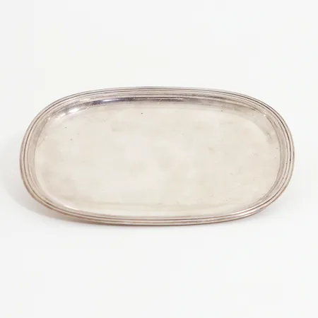Fat/bricka 17,5cm , bredd:12,2cm, mindre bucklor, K9=1960, Sterling silver, 925/1000 Vikt: 97,9 g