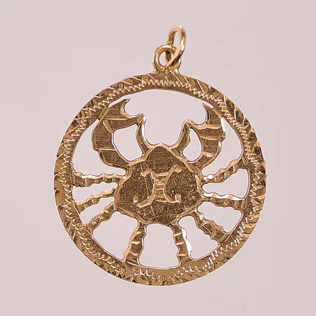 Hänge, 21mm, gravyr, 18K 1,9g.