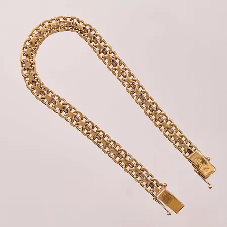 Armband x-länk, 18,5cm, bredd:6mm, 18K 14,7g.