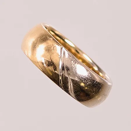 Ring, Ø15¾, bredd:6mm, gul/vitguld 14K 6,2g.