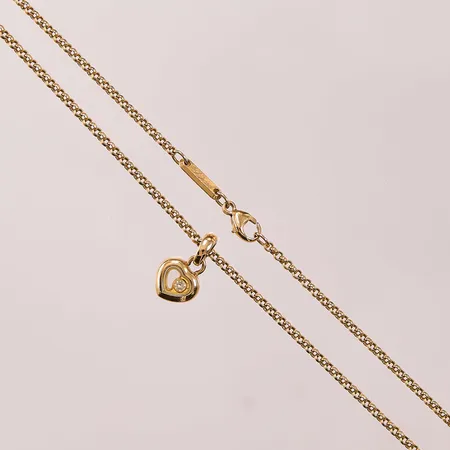 Collier Chopard, Happy diamond, ärtlänk ca 42cm, hänge "hjärta ca 11mm, diamant ca 0,04ct, refnr:79/4854, serienr:2330761, 18K 9,7g.
