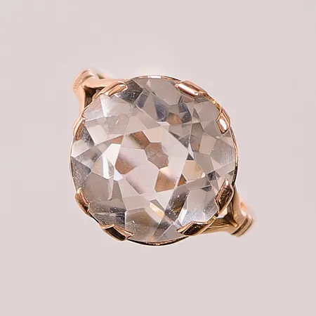 Ring, Ø15¼, bredd:15mm, vit sten, rysk stämpel, 14K 4,7g.