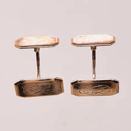 Ett par manschettknappar, 18mm, monogram, 830/1000 Silver 9,1g.