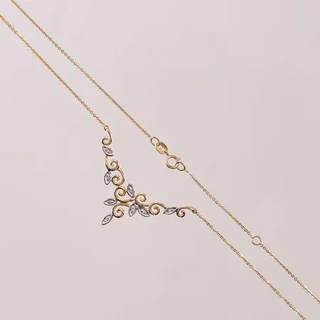 Collier, diamanter 8x ca 0,005ct, 41/44cm, 18K 3,0g.