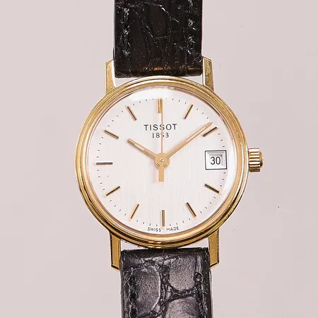 Damur Tissot 18K, 21mm, quartz, går ej läderband.