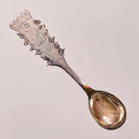 Lappsked, 10cm, gravyr, 830/1000 Silver 12,5g.