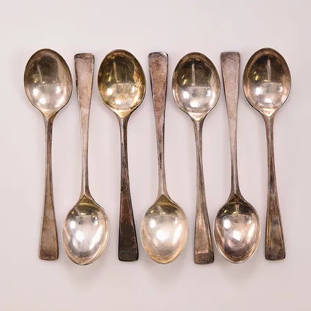 7 Kaffeskedar, 11cm, 830/1000 Silver 93,7g.