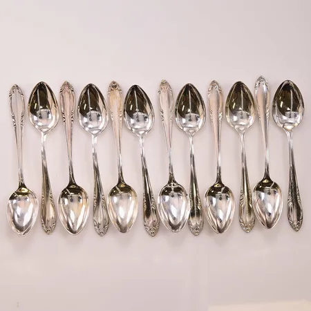 12 Kaffeskedar, 11cm, 830/1000 Silver 143,3g.