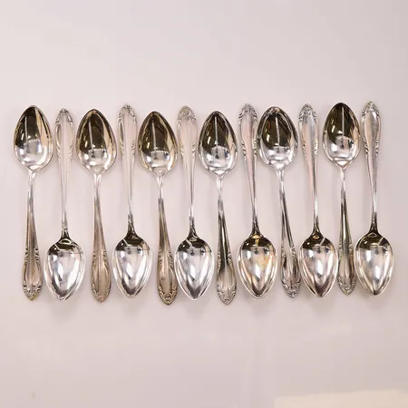 12 Kaffeskedar, 11cm, 830/1000 Silver 144,7g.