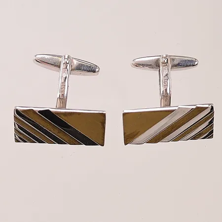 Ett par manschettknappar, delvis förgylld, 20mm, 830/1000 Silver 8,3g.