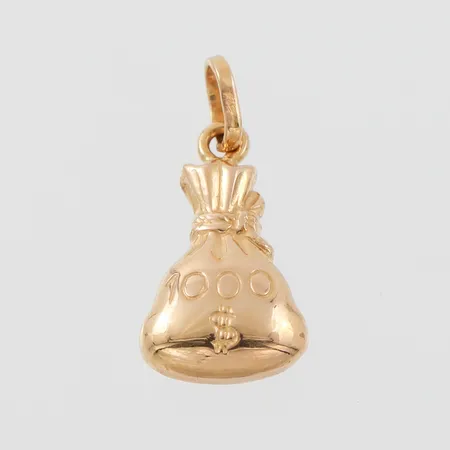 Hänge "Pengasäck", höjd med ögla 21 mm, 18k. Vikt: 1,2 g