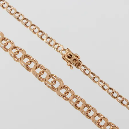 Collier Bismarck, Vibergs Guldvaror Köping, längd ca 47 cm, bredd 4.1-7.5 mm, 18k. Vikt: 18,8 g