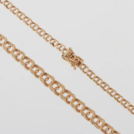 Collier Bismarck, Guldfynd AB, längd ca 42 cm, bredd 3.3-5.5 mm, 18k. Vikt: 10 g