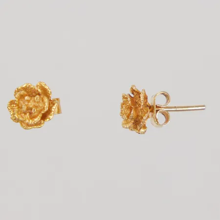 Ett par örhängen, blommor, Ø ca 9mm, stift, 18K Vikt: 3,5 g
