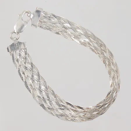 Armband Flätad, ca 19cm, bredd ca 11mm, GHA Silver 925/1000 Vikt: 9,1 g