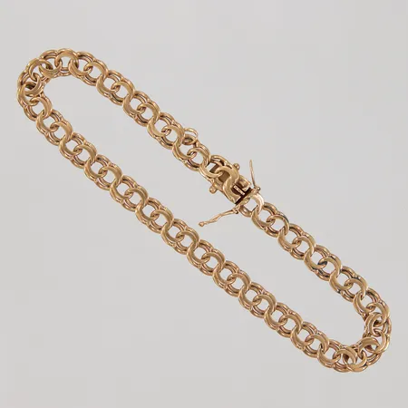 Armband Bismarck, 20cm, bredd 5,7mm, en låsåtta av, en extra ögla, slitage, 18K  Vikt: 10,8 g