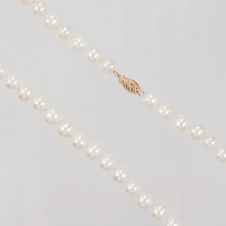 Pärlcollier, 46cm, odlade sötvattenpärlor, ca Ø ca 7-7,5mm, lås 14K Vikt: 0 g