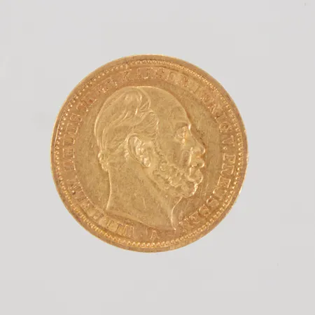 Guldmynt Wilhelm Deutscher KaiserKönig V.Preussen, 1883, Ø 22,5mm, 21,6K Vikt: 7,9 g