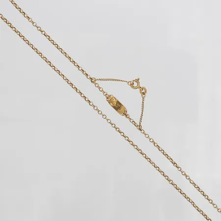 Kedja, Ärtlänk, längd: 43 cm, bredd: 2 mm, säkerhetskedja, 18K guld. Vikt: 5,8 g