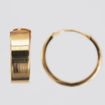 Ett par örhängen, creoler, GHA, Ø15 mm, bredd: 5 mm, 18K guld. Vikt: 1 g