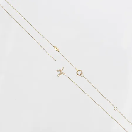 Collier, Engelbert, Star Sign  Petit sign - Fisken, med briljantslipade diamanter, totalt ca 0,06ct, kvalitet ca TW(G)/VS, kedjan av, längd på kedja 42 alternativt 45cm, 18K guld Vikt: 1,4 g