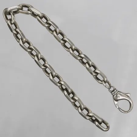 Armband, Ankar, längd 24cm, bredd 8mm, något slappt lås, repor, slitage, silver.  Vikt: 42,4 g