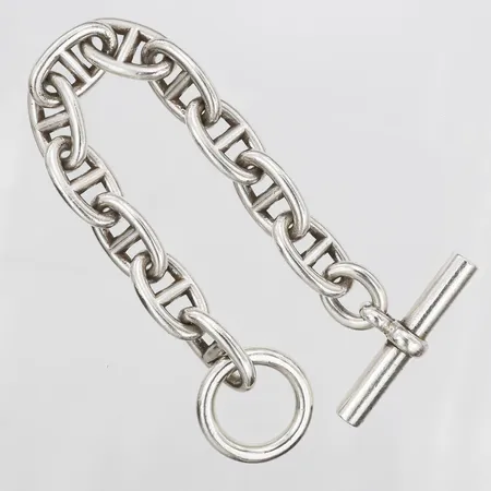 Armband, Hermès, Chaîne d'Ancre, längd 22cm, bredd 13mm, franska kontrollstämplar, bruksslitage, silver  Vikt: 101,6 g Skickas med postpaket.