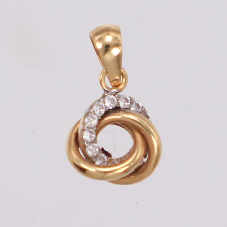 Hänge med vita stenar, längd 13mm, bredd 8mm, 18K Vikt: 0,5 g