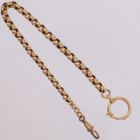 Klockkedja, längd 28cm, bredd 5-7mm, en ögla ej guld Vikt: 16,8 g